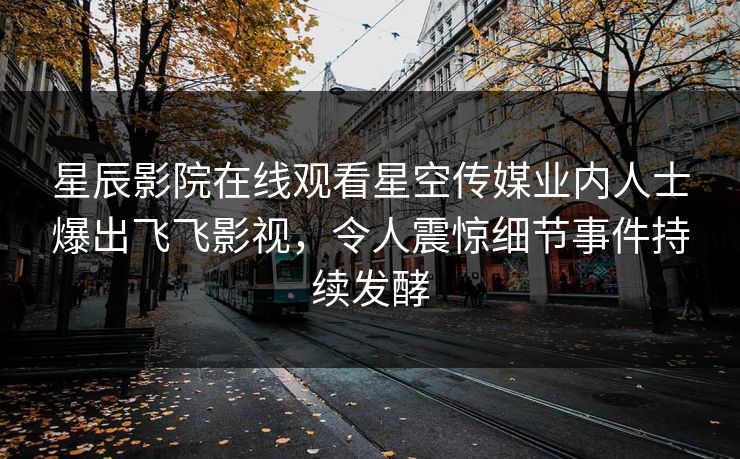 星辰影院在线观看星空传媒业内人士爆出飞飞影视，令人震惊细节事件持续发酵